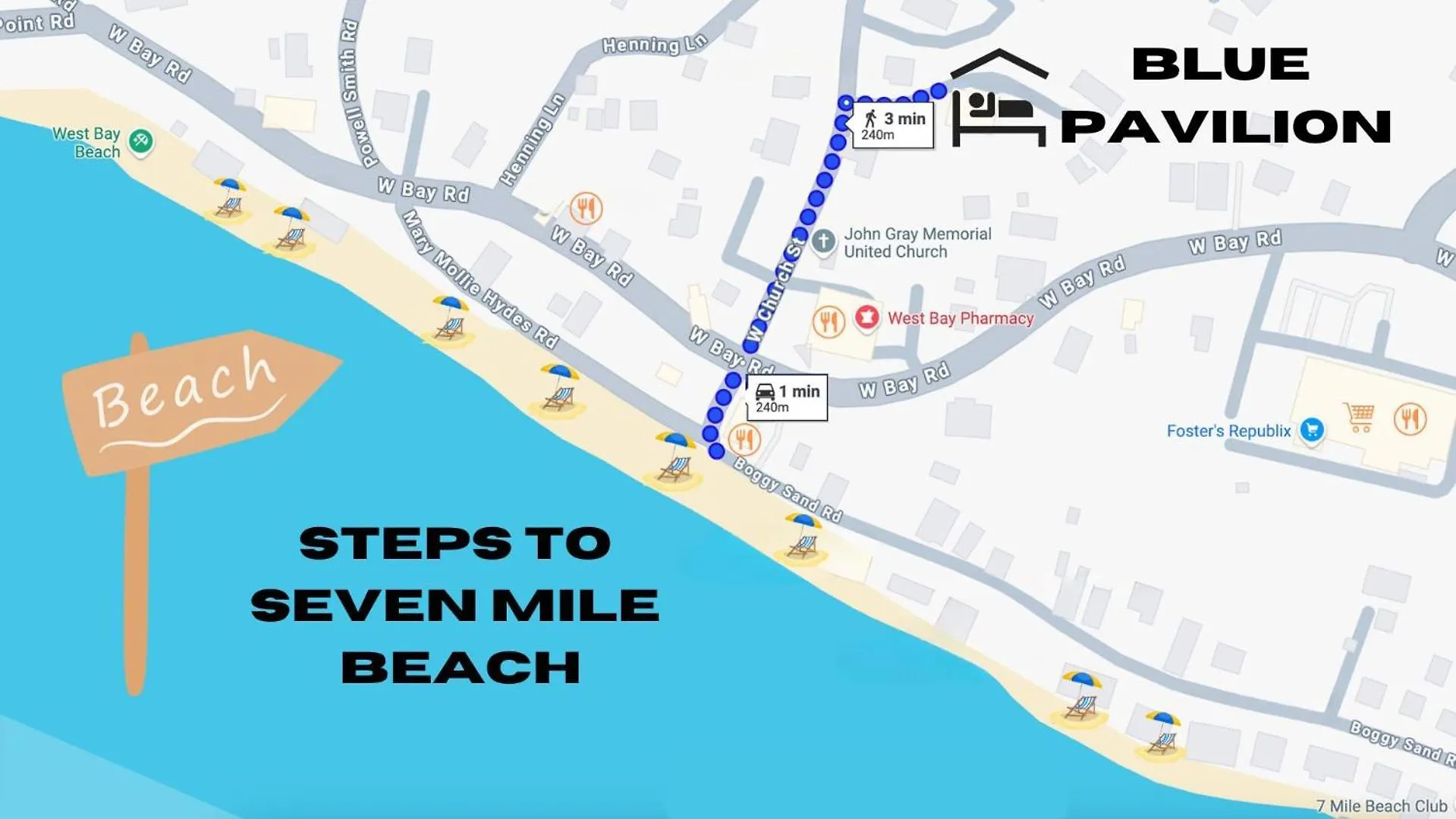 Suite 2, Blue Pavilion - Steps To Beach location